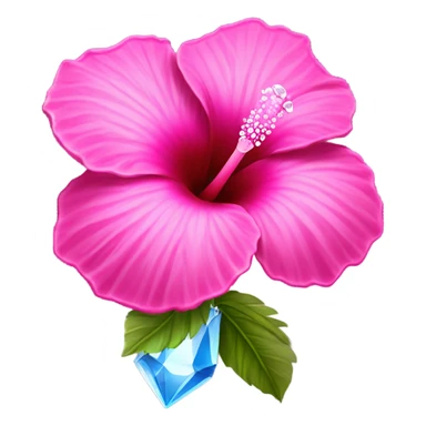 Hot pink crystal hibiscus flower sticker