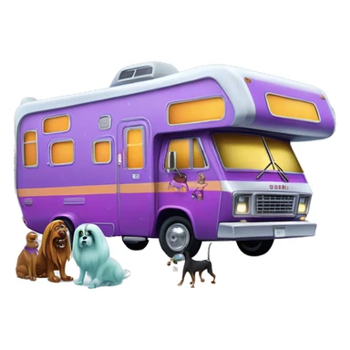very expensive but haunted horror dream rv camper for Scooby Doo and the kids in the gang and Barbie while it’s cold and snowing hard outside  sticker