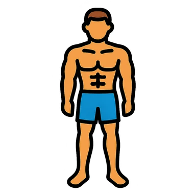 athletic muscular male body type, standing sticker