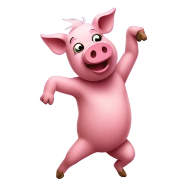 Dancing pig at night club  sticker
