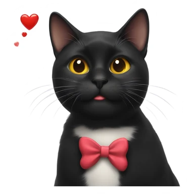 Black cat blowing kiss sticker