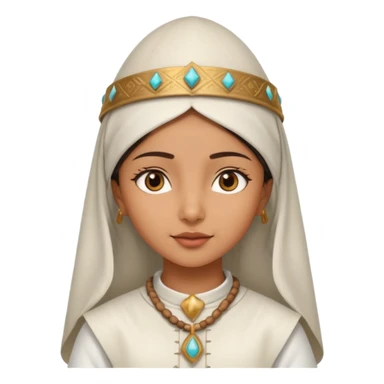 ancient arab girl with conical hat, white sticker