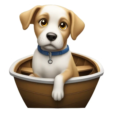 dog on a boat sticker