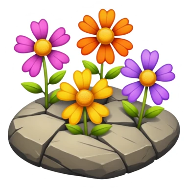  rock flowers sticker