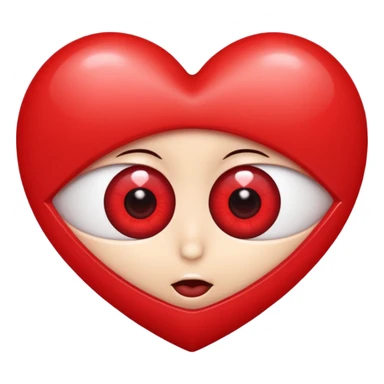 A kids Eyes popping out shaped like hearts  sticker