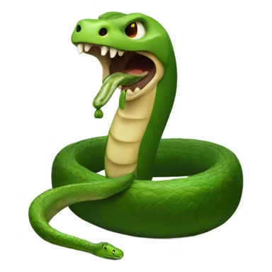 Snake eating a pickle  sticker