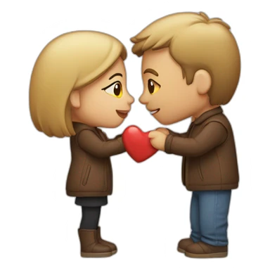Pareja dando un beso sticker