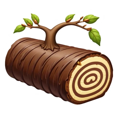 Oblong Tree-log-shaped-chocolate with marsipan swirled inside and with walnuts drizzled on top  sticker