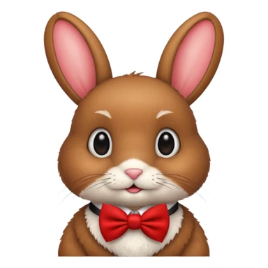 brown bunny with red bowtie sticker