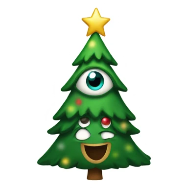 Christmas tree with eyes  sticker