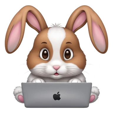 bunny with a laptop sticker