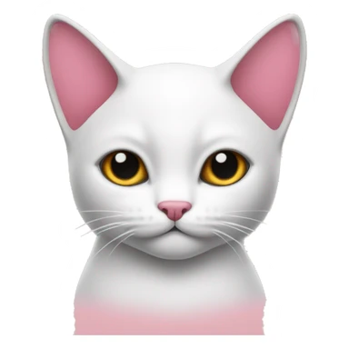 Gato blanco con un moño rosa  sticker