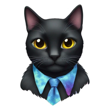 Black cat wearing tie dye sticker