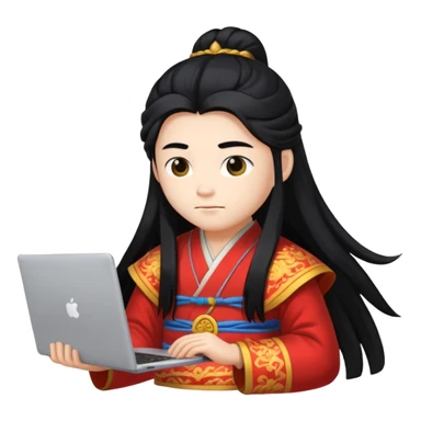 chinese god with laptop sticker