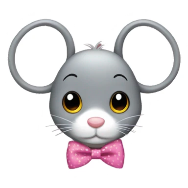 Mouse with hair bow sticker