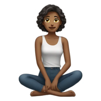 Woman sit on floor sticker