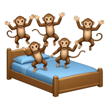 Cinco monitos salta en la cama uno se cayó se golpeó la cabeza sticker