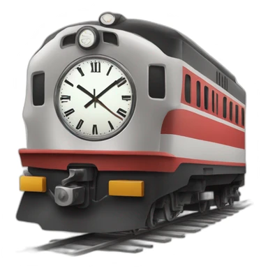 Train with clock on feont sticker