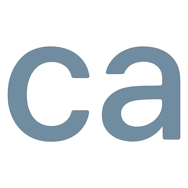 the letters 'ca' in a modern color icon style, clean and simple sticker