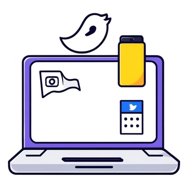 Colorful webpage with social media elements sticker