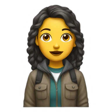 Girl art student sticker