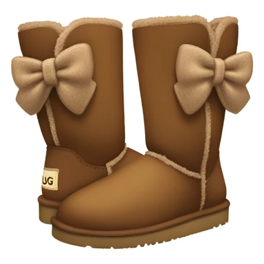 Cute brown uggs with bow sticker