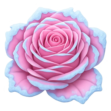 Make the frozen rose pink in the style of emoji (apple style emojis). Remove the background. sticker