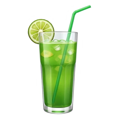 tropical green drink with straw sticker
