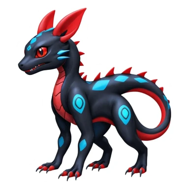 Cool Colorful Guilmon-Salandit-Umbreon-Fakémon-hybrid-creature (full body)  sticker
