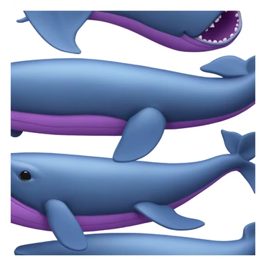 Blue whale purple, open mouth sticker
