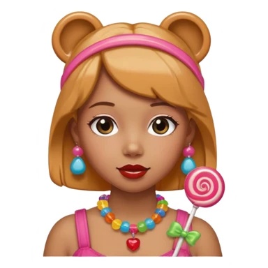 girl made of candy, with accessories from candy sticker