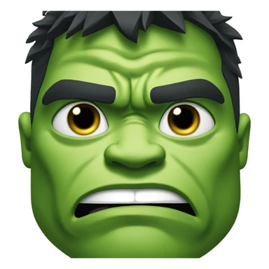 Hulk face with drop of sweat on his forehead sticker