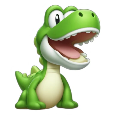 Yoshi with long tongue sticking out face only sticker