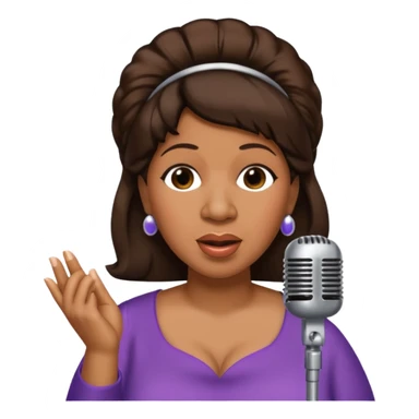 Aretha Franklin with dark brown hair sticker