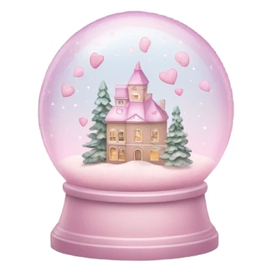 Pastel pink snow globe sticker