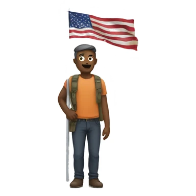 Flag with complicated man sticker