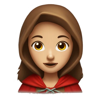 Red riding hood  wit red hood and big light green eyes long brown hair with hightlights sticker