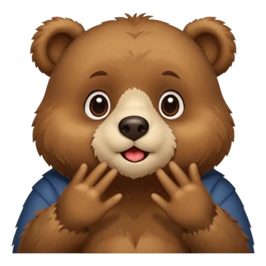 i want a animated bear like dudu the bear sends a kiss with his left hand then right hand sticker