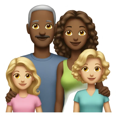 white mother father daughter sticker