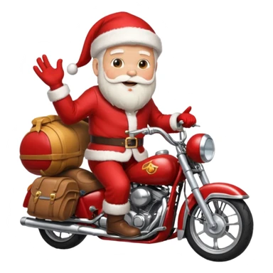 Santa on a motorcycle sticker