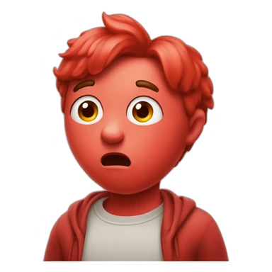 Confused red heart sticker