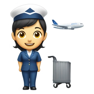 Asian flight attendant  sticker