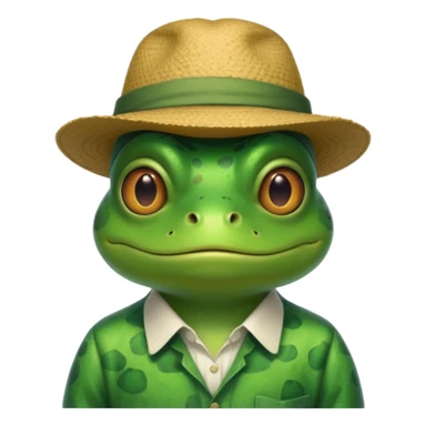 frog with hat and shirt sticker
