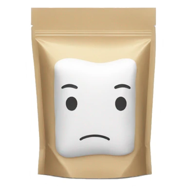 white sad sugar packaging sticker