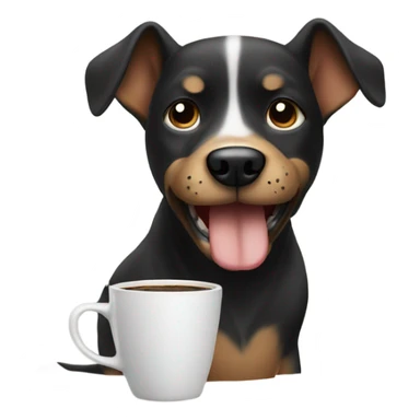 dog drink is coffe sticker