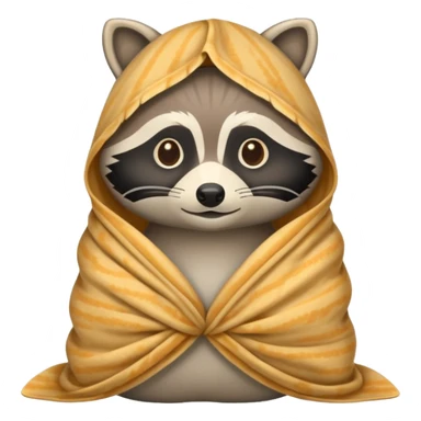 raccoon wrapped like burrito in blanket sticker