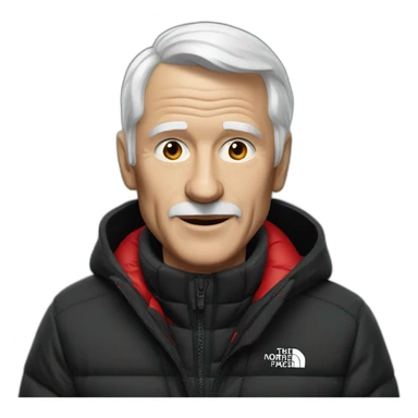 old white men with black and red supreme north face jacket sticker