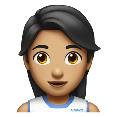 funny picture of a girl who has black hair and is wearing a gym uniform sticker