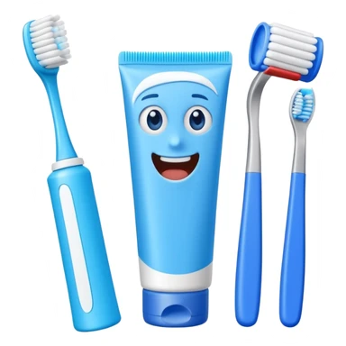 toothpaste and toothbrush sticker