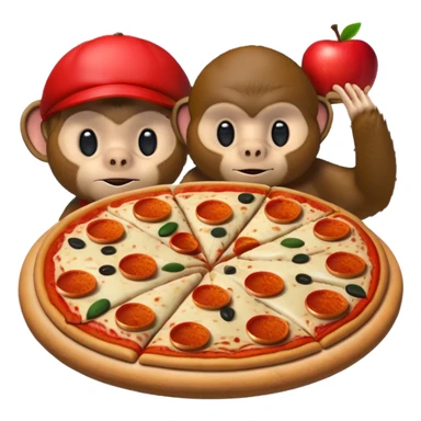 Pizza apple monkey  sticker
